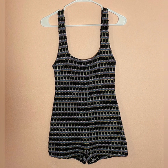 Zara Jacquard Knit Multicolor Sleeveless Boho Romper size M - Picture 3 of 14